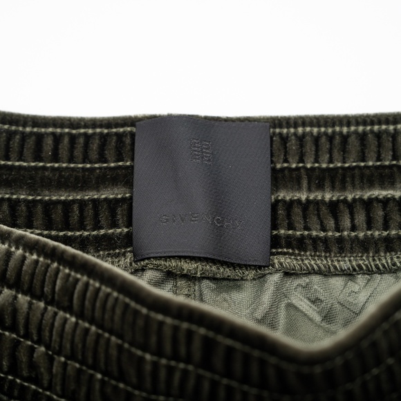 size M Givenchy Velvet Sweat Pants Green Monogram - Picture 6 of 9